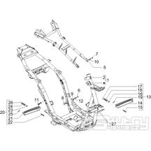 2.01 Rám, stupačky - Gilera Runner 200 VXR 4T LC Race 2005-2006 (ZAPM46200)