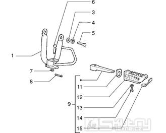 T17/B Stupačky spolujezdce - Gilera RK 50 (VTBC 08000 0001001)