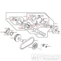 E06 Variátor / Řemen variátoru - Kymco Yager GT125 E3 [SH25EA]
