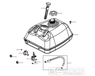 F10 Nádrž a palivový kohout - Kymco MXU 400