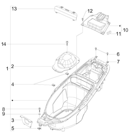 2.34 Podsedlový prostor pro přilbu - Gilera Runner 50 SP 2008-2009 (ZAPC46100)