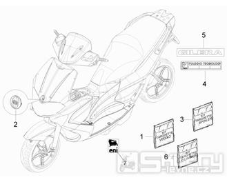 2.38 Samolepky, loga - Gilera Runner 50 PureJet 2010-2011 (ZAPC46200)