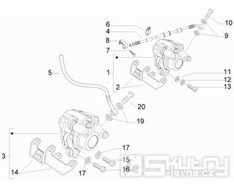 5.01 Brzdový třmen, destičky - Gilera Runner 50 PureJet 2010-2011 (ZAPC46200)