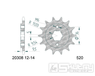 Pastorek AFAM 13 zubů 520 pro Honda TRX 250R, 250X