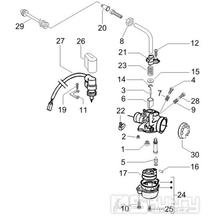 1.40 Karburátor (jednotlivé díly) - Gilera Runner 50 SP 2008-2009 (ZAPC46100)