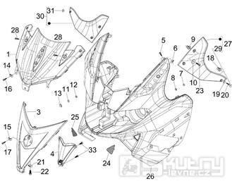 2.26 Přední plast, kapotáž - Gilera Nexus 250 4T LC 2007 (ZAPM35300)