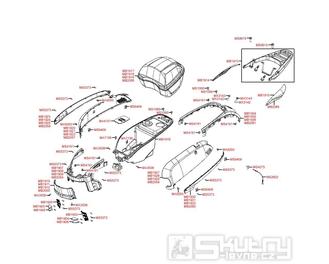 F12 Zadní kapotáž a úložný prostor pro přilbu - Kymco Like 125 KN25AA