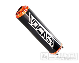 Koncovka výfuku Voca hliníková - černá/oranžová CNC