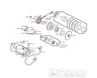 E06 Magneto dobíjení / startér - Kymco Xciting 500i R ABS