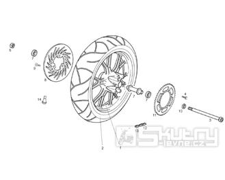 66.09 Zadní kolo, brzdový kotouč a rozeta - Gilera SMT 50 D50B0 od roku 2013