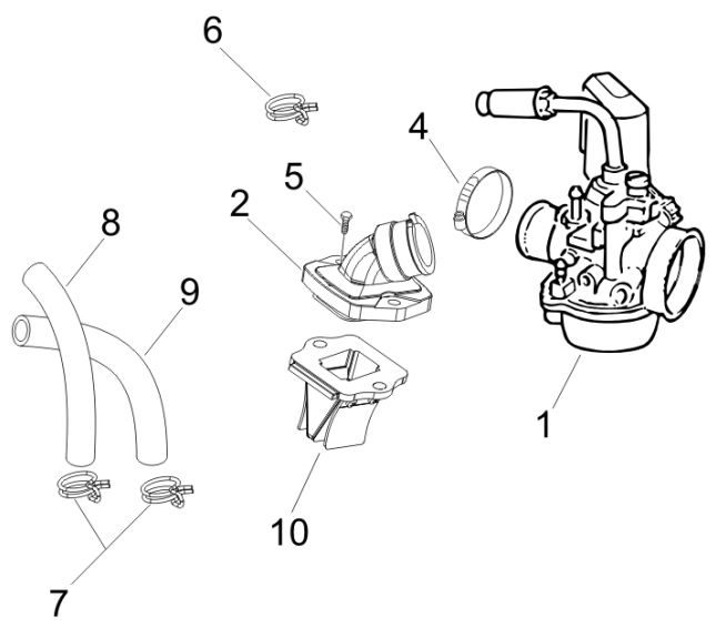 1.39 Karburátor - Gilera Runner 50 SP 2010-2012 (ZAPC46100, ZAPC46300, ZAPC4610001)