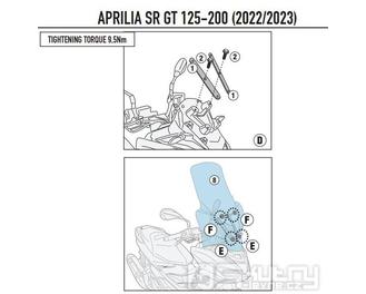 D6711KIT montážní sada Givi pro čiré plexi 6711DT pro Aprilia SR 125-200 GT (22-24)