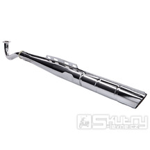 Výfuk 28mm chromovaný originální design 2-dílný pro Puch Maxi