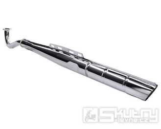 Výfuk 28mm chromovaný originální design 2-dílný pro Puch Maxi