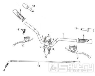 3.06 Řidítka, gripy, brzdové páčky - Gilera Oregon 250 2007-2009 (RGEYN25D5)