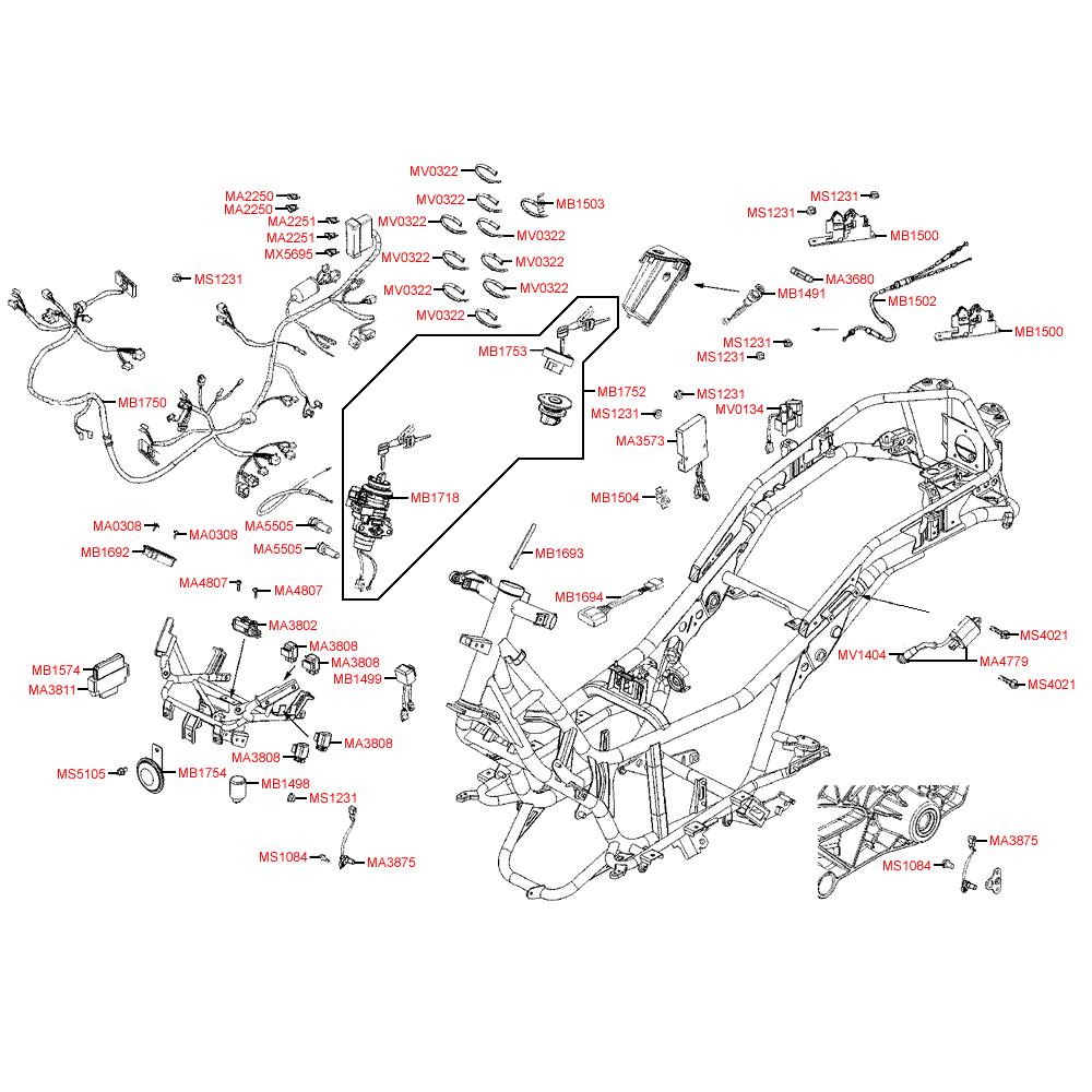 Elektroinstalace - Kymco Downtown 300i ABS SK60AB