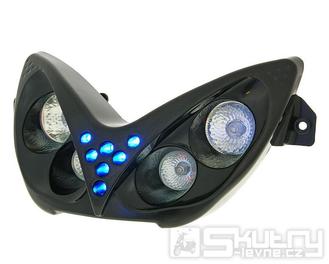 Přední světlo Quattro LED černé -Yamaha Aerox, MBK Nitro