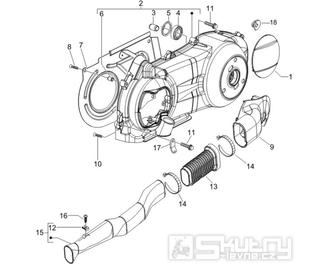 1.15 Kryt variátoru, přívod vzduchu pro variátor - Gilera Runner 200 ST 4T LC 2008-2011 (ZAPM46401)