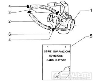 T15 Karburátor - Gilera DNA 50ccm 2T 2005 (ZAPC270003000001)