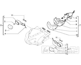 T41 Přední světlo, blinkry - Gilera DNA 50ccm 2T 1998-2005 (ZAPC27000...)