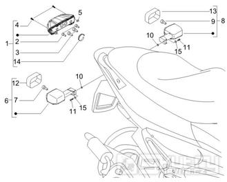 6.04 Zadní světlo a blinkry - Gilera Runner 50 SP 2005-2006 (ZAPC46100)