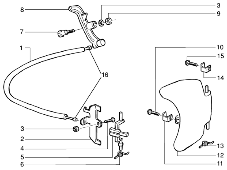 T32 Držák palivové nádrže - Gilera Runner VX 125 4T (ZAPM24100, ZAPM24000)