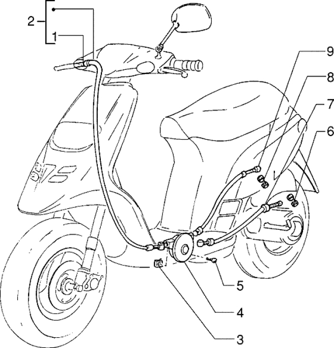 T34 Plynové lanko - Gilera Storm 50ccm 1998-2005 (TEC2T...)