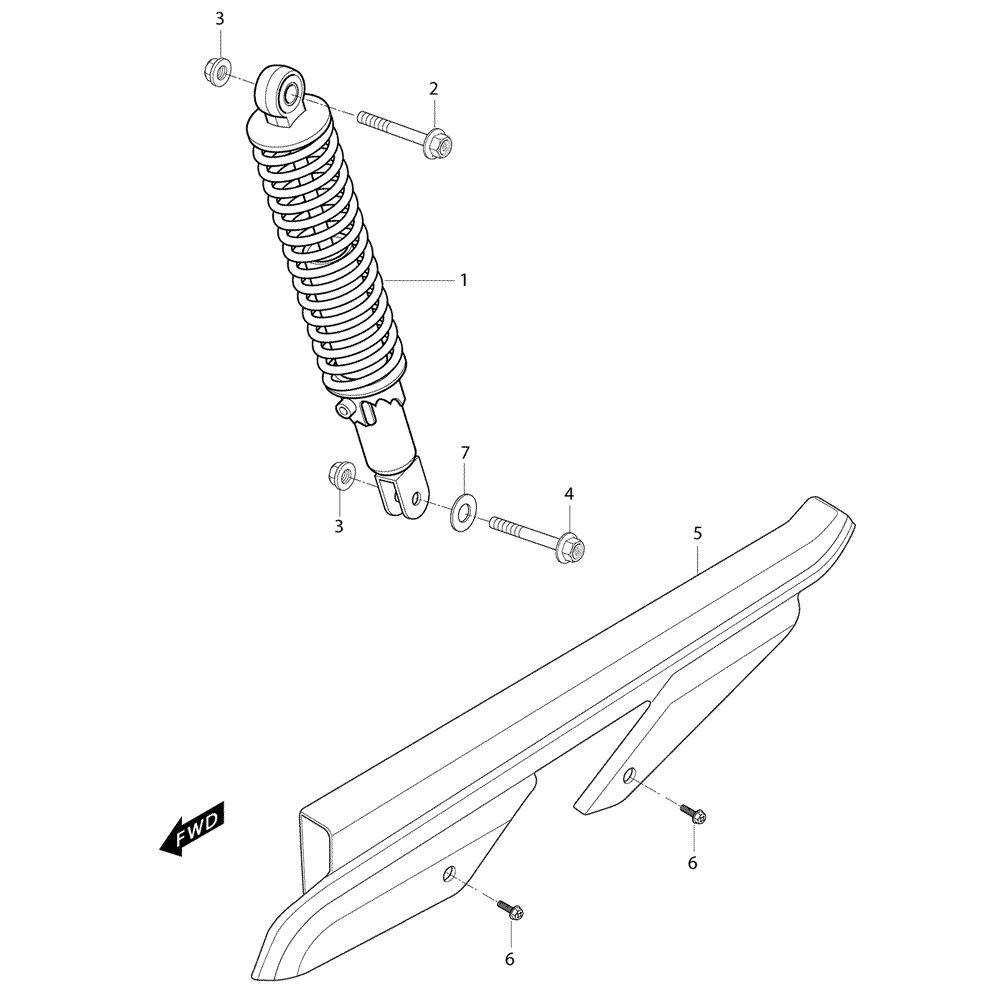 FIG44 Tlumič a kryt řetězu - Hyosung GT 250i NE