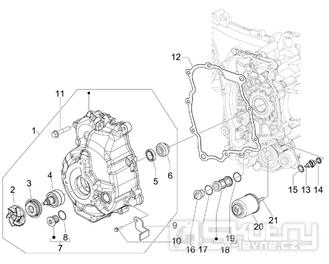 1.23 Kryt magneta dobíjení, olejový filtr - Gilera Nexus 300ie 4T LC 2008 (ZAPM35600)