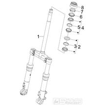 4.02 Přední kyvná vidlice, ložiska řízení - Gilera Runner 200 VXR 4T LC Race 2005-2006 (ZAPM46200)